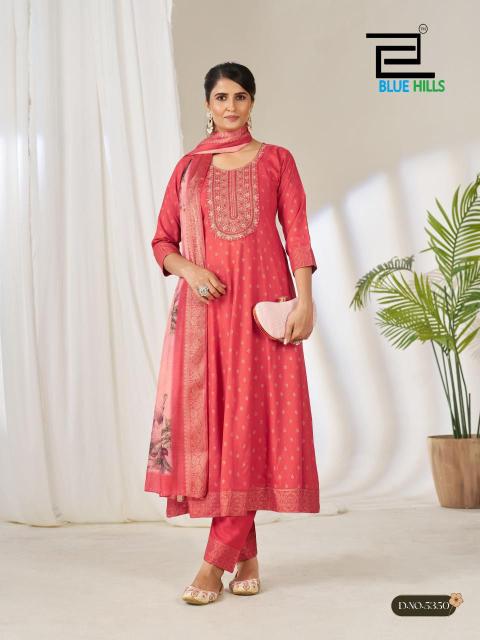 Blue hills gemini anarkali 3pcs wholesale kurtis in surat with price